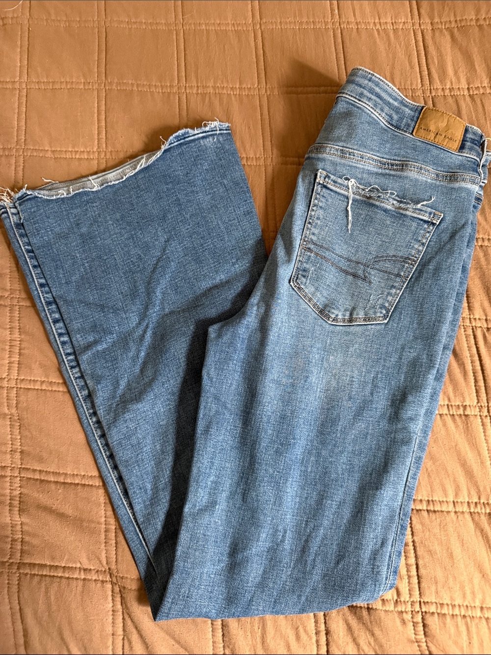 American Eagle Outfitters Light Blue super high rise flare Jeans
